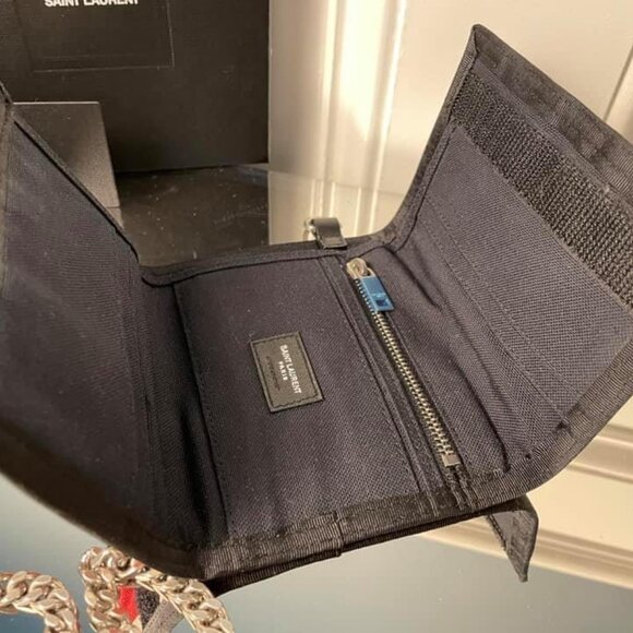 Saint Laurent Canvas Bifold Wallet America Flag Made in Italy - Picture 3 of 7